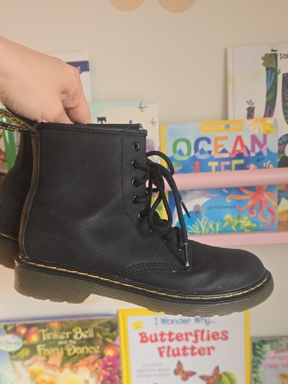Dr.Martens Junior 1460 Serena Mono Fur Lined Boots
